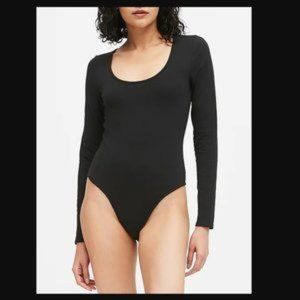 NWT! Banana Republic Black Long Sleeve Thong Bodysuit - Medium